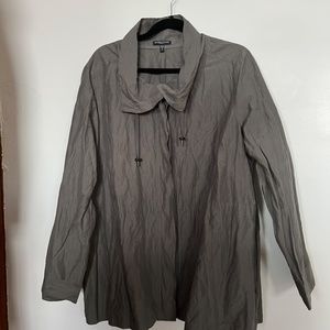 EILEEN FISHER Grey Dolman lightweight jacket size 2X